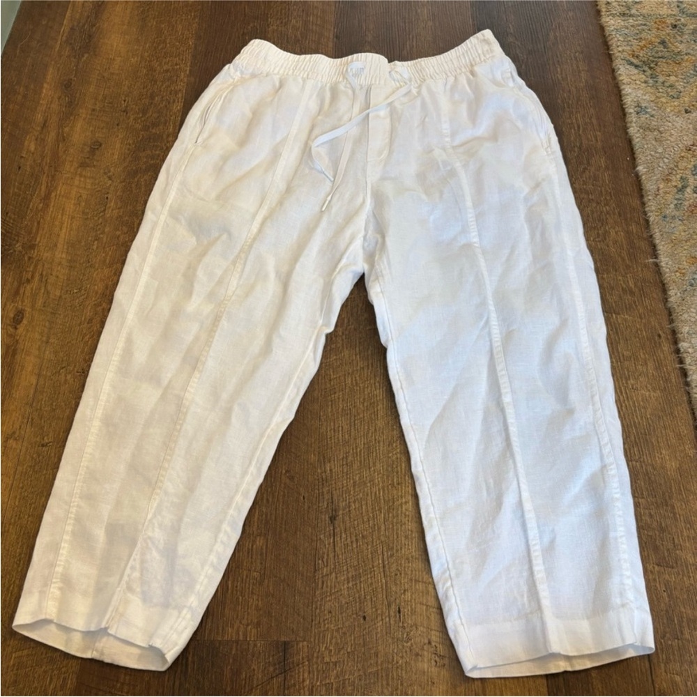 Athleta Linen Ankle Pants - Large White